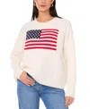 Vince Camuto Flag Womens Graphic Knit Pullover Sweater In Antique White
