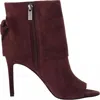 Vince Camuto Women's Amesha Suede Open Toe Bootie In Purple In Burgundy