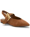 Vince Camuto Amoret Pointed Toe Slingback Flat In Brown