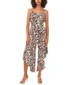 Vince Camuto Women's Animal-print Tie-front Sleeveless Jumpsuit In New Ivory