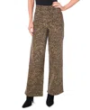 Vince Camuto Women's Animal-print Wide Leg Printed Denim Pants In Animal Print