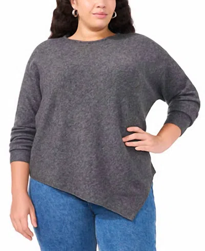 Vince Camuto Women's Asymmetric Hem Sweatshirt - Plus In Heather Grey In Gray