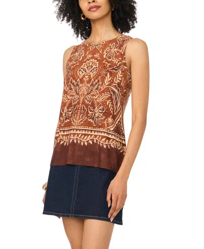Vince Camuto Women's Back Keyhole Pull-on Tank Top In Brown