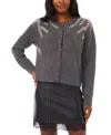 Vince Camuto Beaded Shoulder Cardigan In Gray