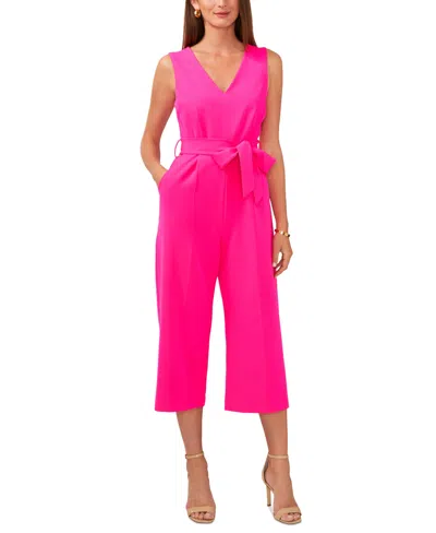 Vince Camuto Women's Belted Cropped Jumpsuit In Hot Pink