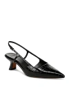 Vince Mesh Leather Kitten Slingback Pumps In Black