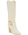 Vince Camuto Bianca Pointed Toe Western Boot In Creamy White Leather