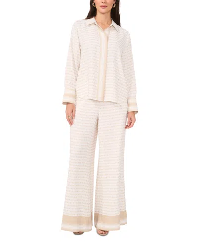 Vince Camuto Women's Border-printed Mid-rise Wide Leg-pants