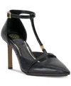 Vince Camuto Branor T-strap Pointed Toe Pump In Black Glossy