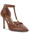 Vince Camuto Branor T-strap Pointed Toe Pump In Whiskey Glossy