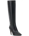 Vince Camuto Brigitte Pointed Toe Knee High Boot In Black Leather