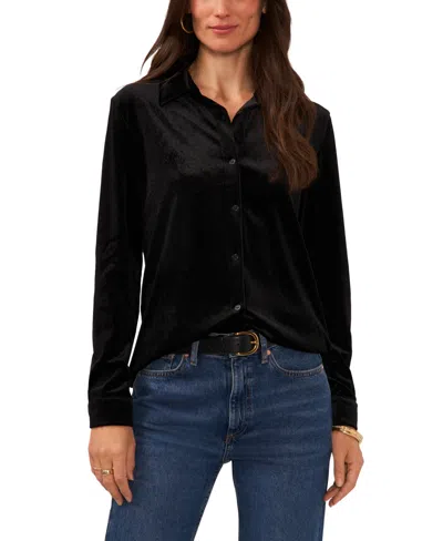 Vince Camuto Women's Button-down Collar Top In Black