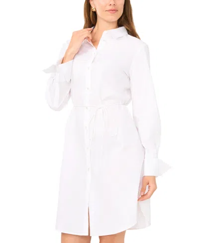 Vince Camuto Women's Button Down Collared Shirtdress In White
