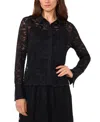 Vince Camuto Lace Button-up Shirt In Rich Black