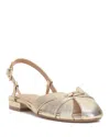 Vince Camuto Women's Cacey Slingback Fisherman Flats In Egyptian Gold Leather