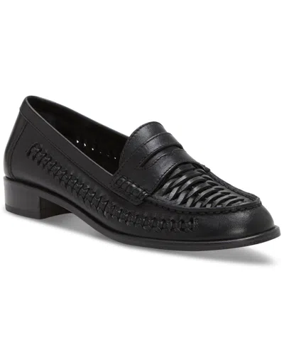 Vince Camuto Women's Calie Braided Loafer Flats In Black Leather