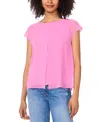 Vince Camuto Women's Cap-sleeve Overlay Top In Violet Blush