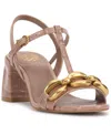 Vince Camuto Women's Chirie Chain T-strap Block-heel Sandals