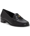 Vince Camuto Women's Colin Logo Strap Loafers In Black Leather