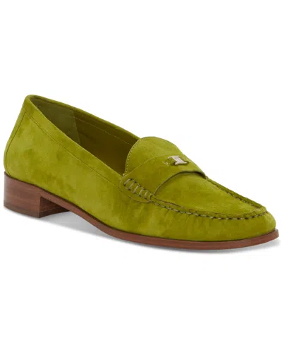 Vince Camuto Women's Colin Logo Strap Loafers In Lizard Green Suede
