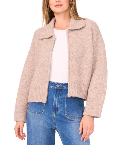 Vince Camuto Women's Collar Zip-up Cardigan Sweater In Neutral