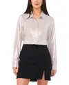 Vince Camuto Womens Collar Metallic Button-down Top In Cool Gold