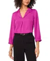 Vince Camuto Pleat Front Satin Shirt In Bloomberry