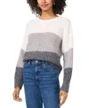 Vince Camuto Sequin Colorblock Stripe Sweater In New Ivory