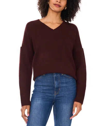 Vince Camuto Women's Colorblocked Drop-shoulder Sweater In Burgundy