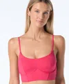 Vince Camuto Women's Corset Bikini Bra Top In Red