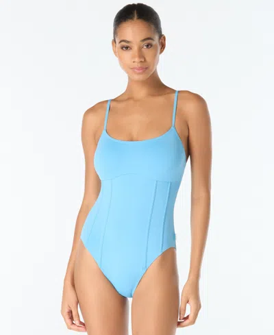 Vince Camuto Women's Corset One Piece Swimsuit In Blue