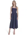 Vince Camuto Halter Neck Cotton Midi Dress In Blue