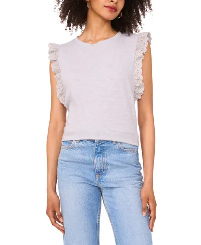 Vince Camuto Women's Cotton Eyelet-lace Trim Tank Top
