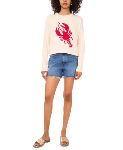 Vince Camuto Women's Cotton Lobster Crewneck Sweater