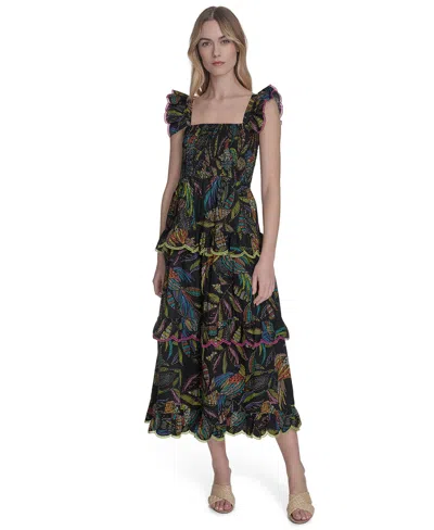 Vince Camuto Women's Cotton Printed Sleeveless Midi Dress