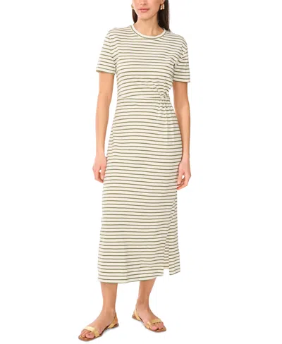 Vince Camuto Women's Cotton Striped Ruched Midi Dress