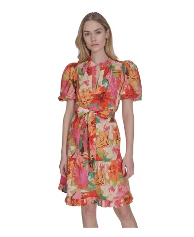 VINCE CAMUTO WOMEN'S COTTON V-NECK DRESS