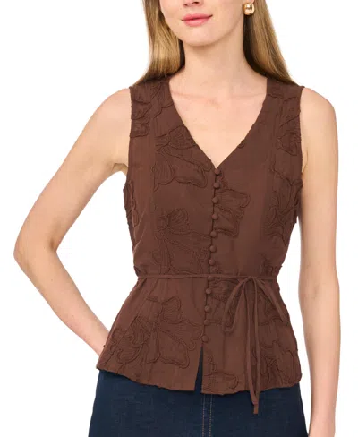 Vince Camuto Women's Cotton V-neck Tank Top In Brown