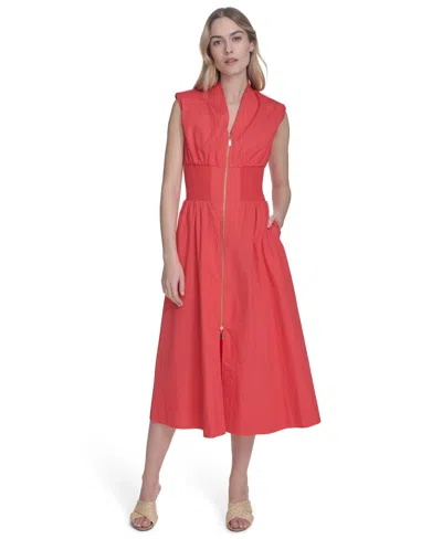Vince Camuto Women's Cotton Zip-front Midi Dress