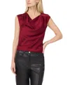 Vince Camuto Lace Trim Cowl Neck Sleeveless Top In Red