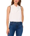 Vince Camuto Contrast Detail Cowl Neck Tank In New Ivory
