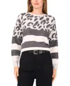 Vince Camuto Leopard Stripe Jacquard Sweater In Multi