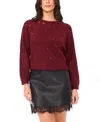 Vince Camuto Sequinned Raglan Sleeve Sweater In Red