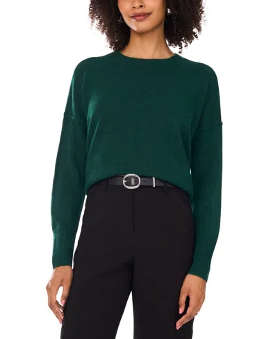 Vince Camuto Women's Cozy Long Sleeve Extend Shoulder Sweater In Green