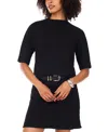 Vince Camuto Women's Cozy Mock Neck Short-sleeve Sweater In Black