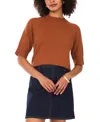 Vince Camuto Women's Cozy Mock Neck Short-sleeve Sweater In Brown