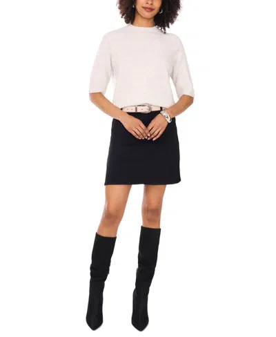 Vince Camuto Women's Cozy Mock Neck Short-sleeve Sweater In Multi