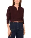 Vince Camuto Womens Cozy V Neck Dropped Shoulder Sweater Xxs 3x In Brown