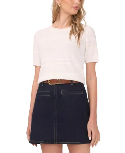 Vince Camuto Women's Crew Neck Pull-on Sweater In White
