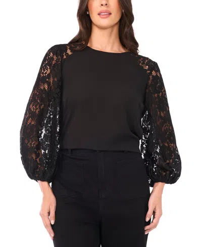 Vince Camuto Women's Crewneck 3/4-sleeve Top In Black